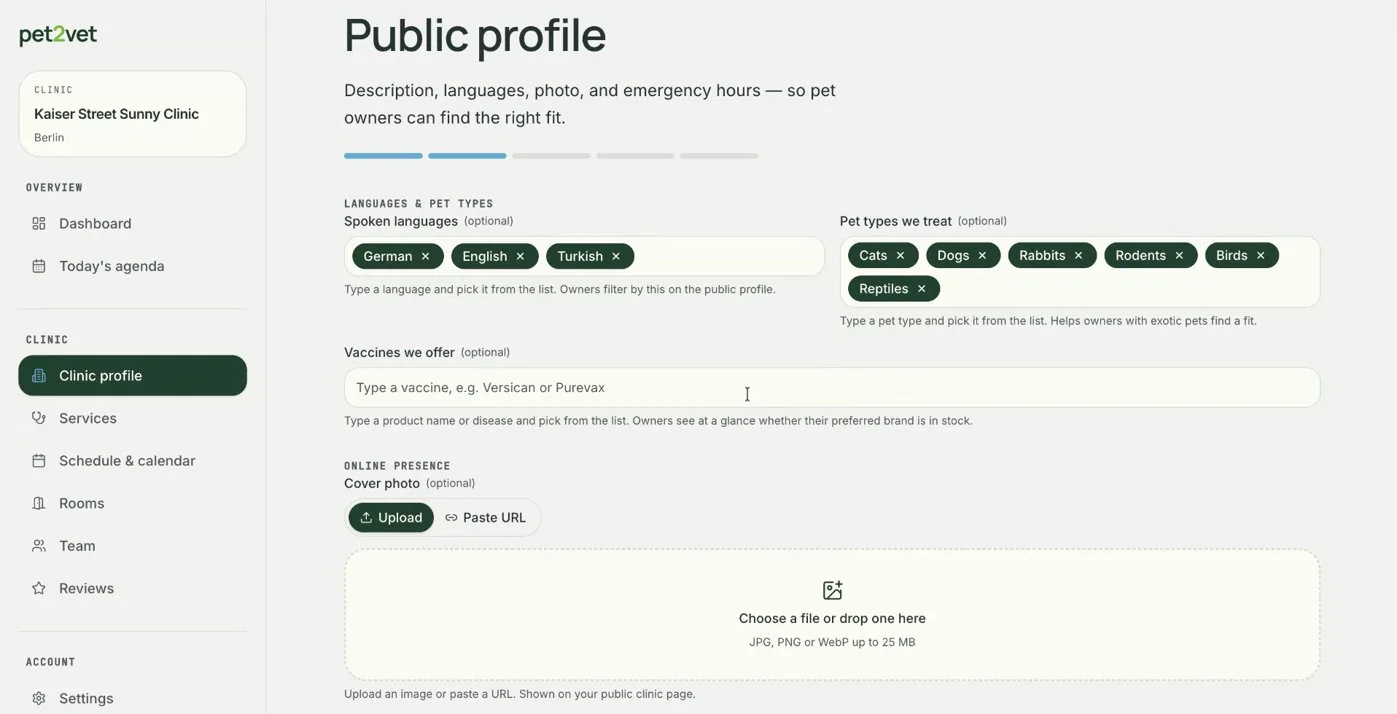 Customizing your clinic page