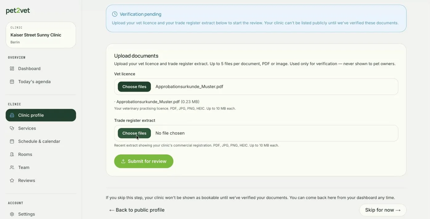Submitting your documents for review