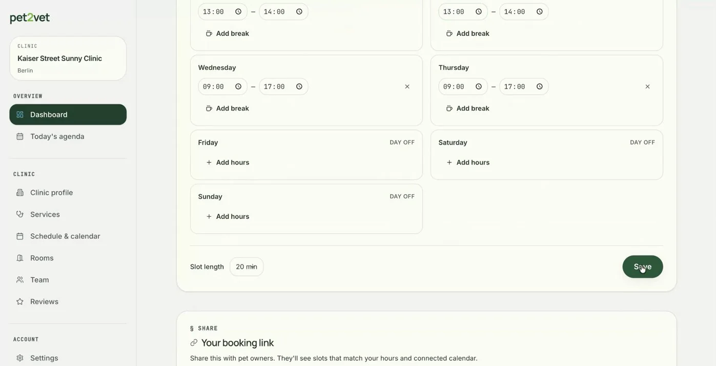 Your unique booking link