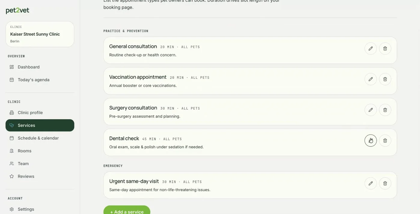 Adjusting a service to match your workflow