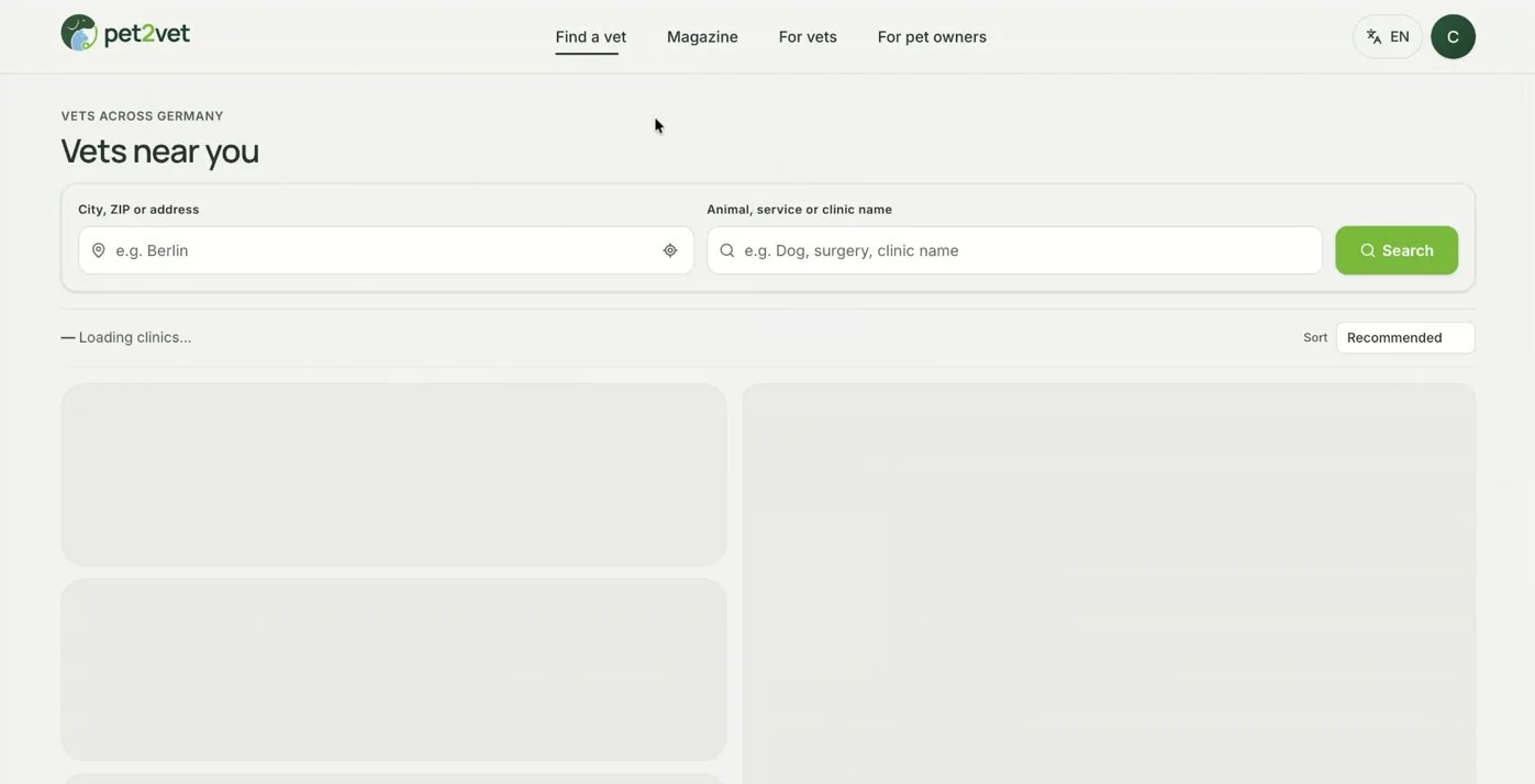 Discovering your clinic via Find a Vet