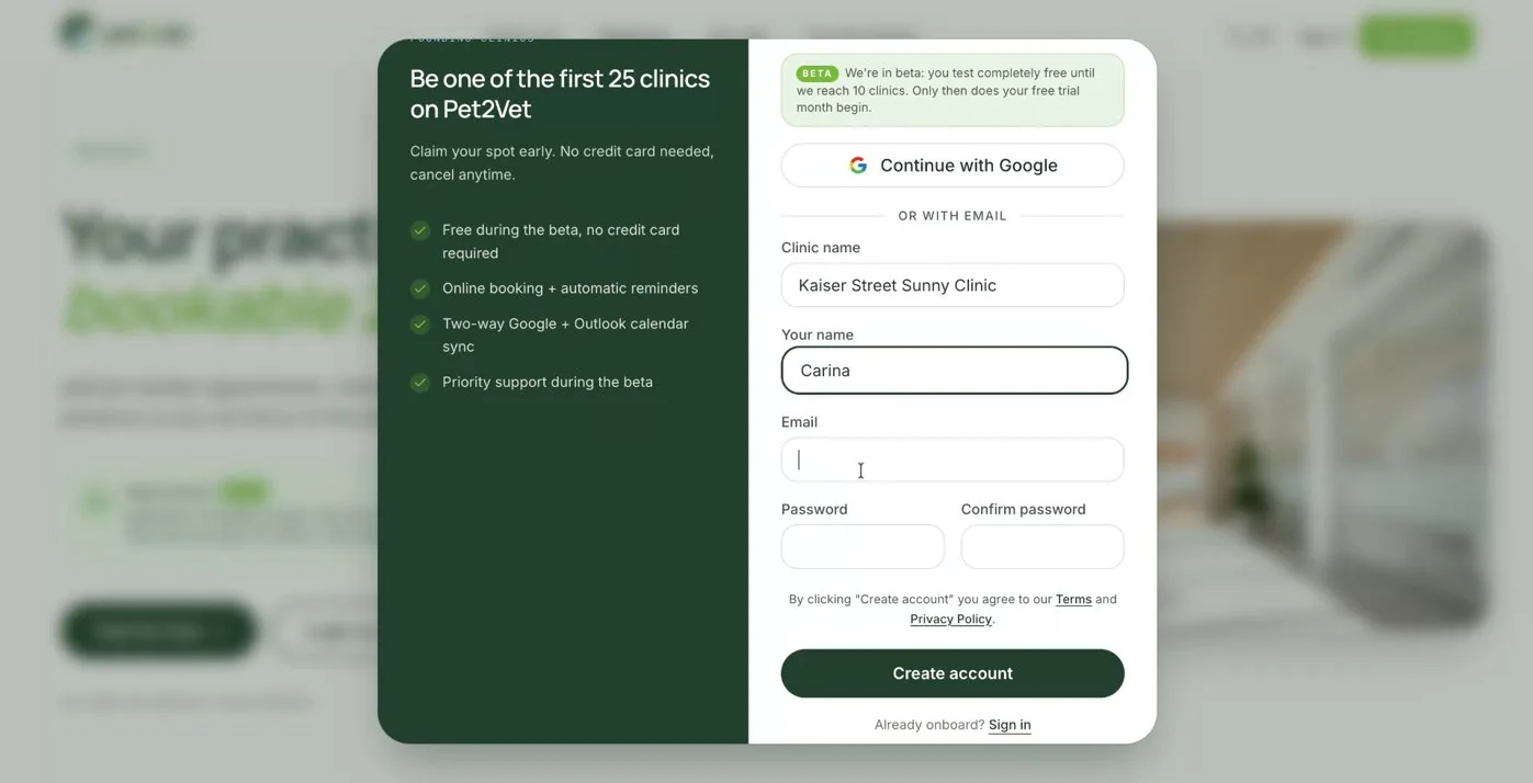 Setting a password for your account
