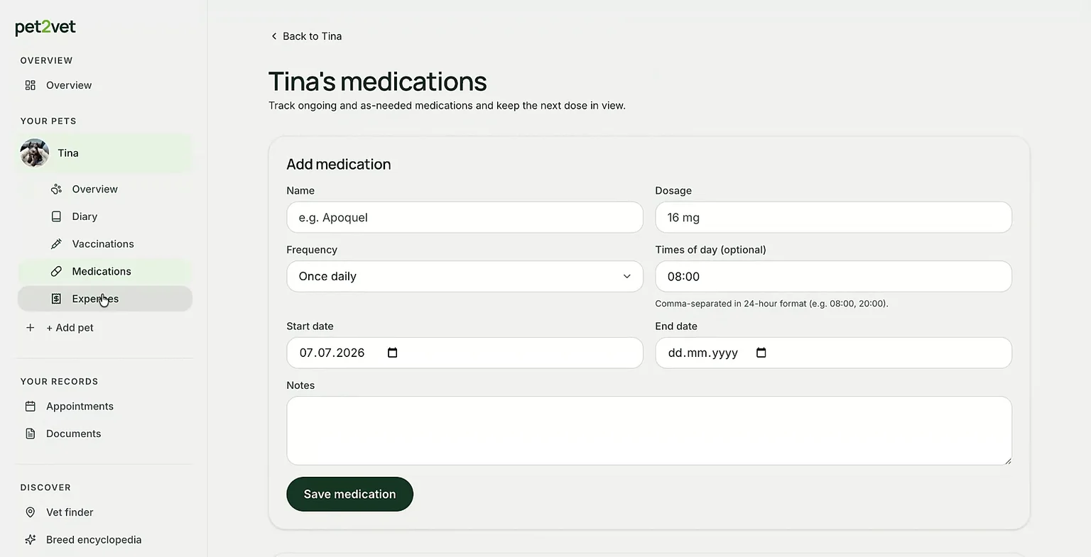 Adjusting the medication schedule