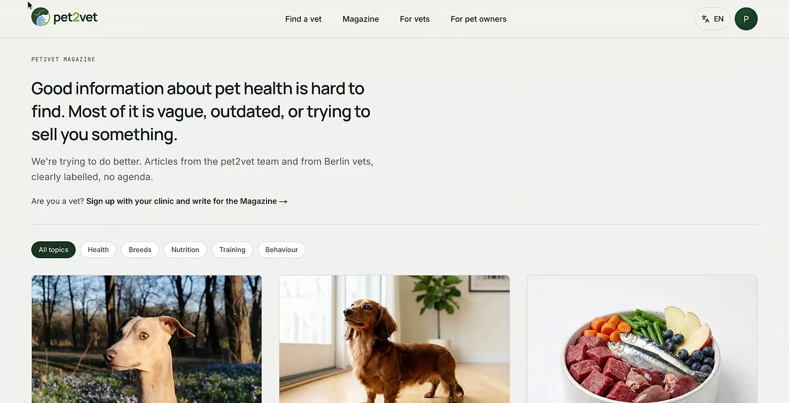 The Pet2Vet magazine