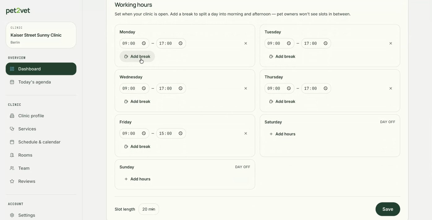 Configuring your working hours