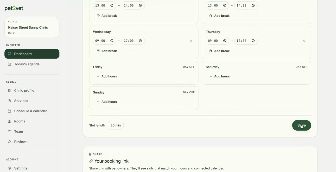 Your unique booking link