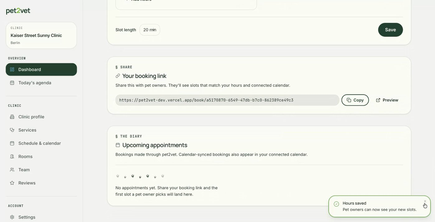 The clinic booking page your link leads to