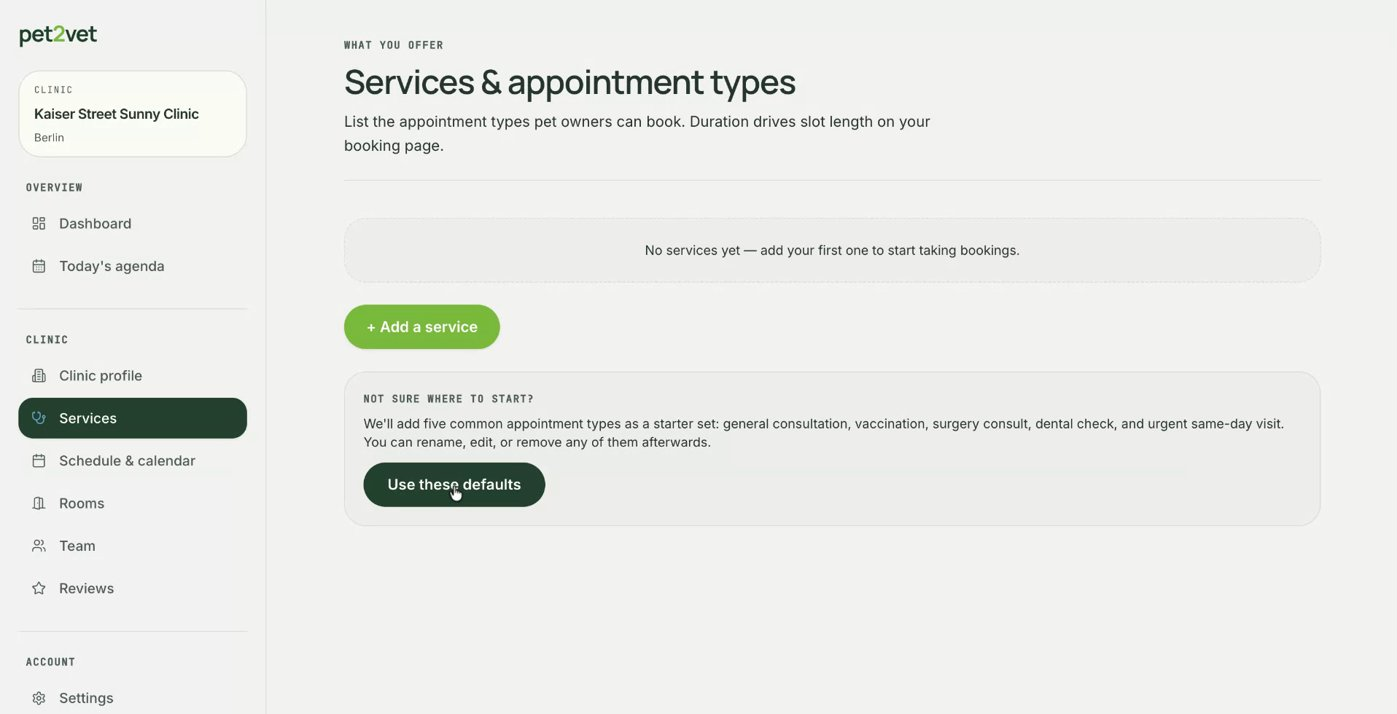 Using default services or creating custom ones
