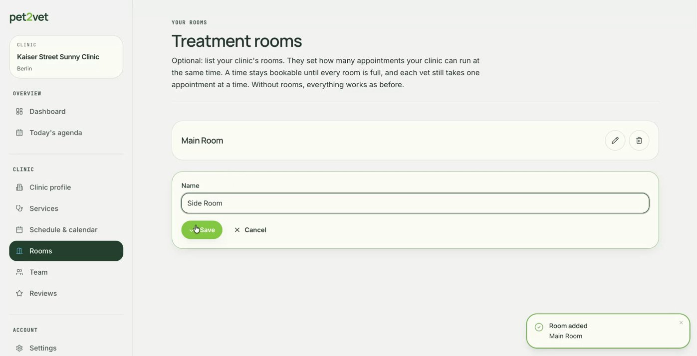 Assigning an appointment to a treatment room