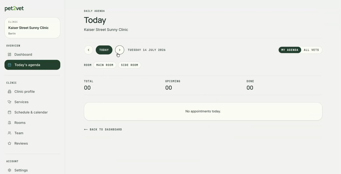 The appointment confirmed in your system